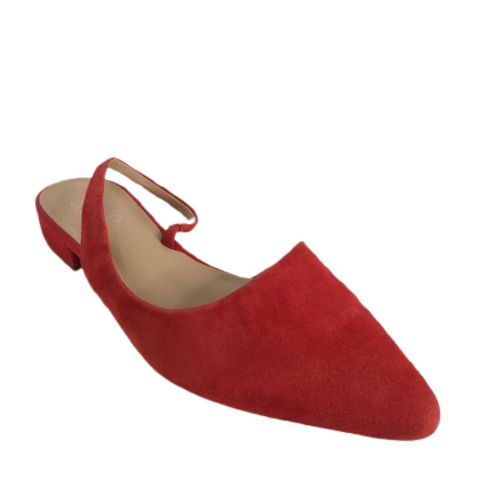 Franco Sarto Womans 9M Red Suede Flats